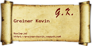 Greiner Kevin névjegykártya